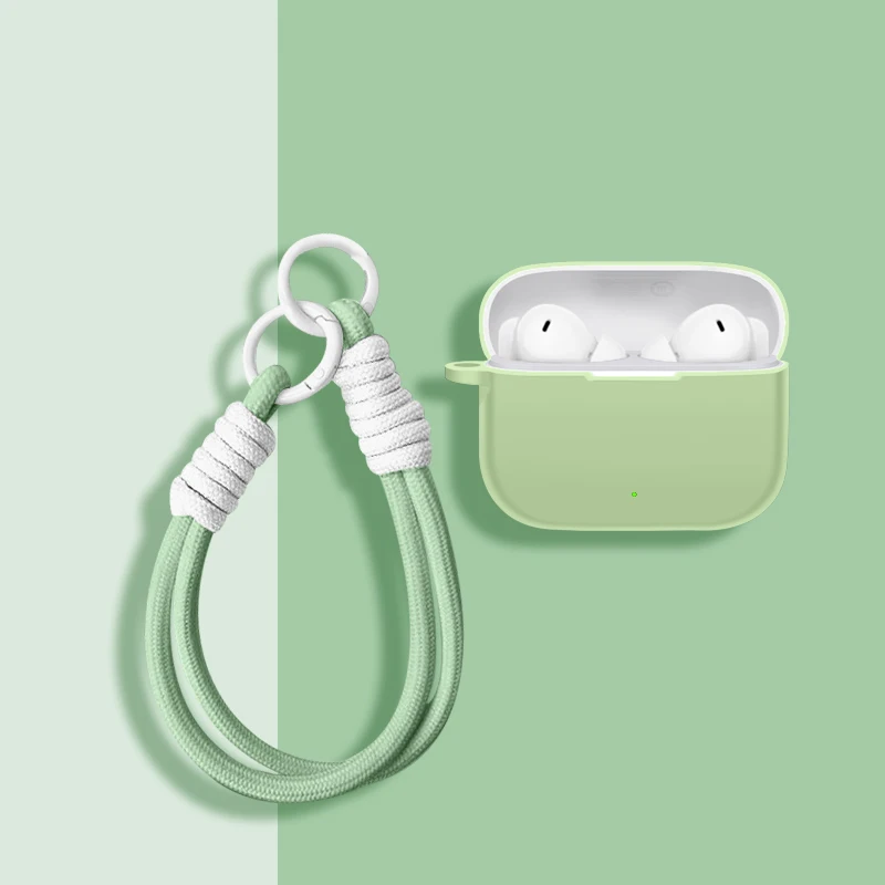 حافظة لهاتف هواوي FreeBuds SE 4 ANC بلون سادة من السيليكون السائل غطاء مقاوم للصدمات لهاتف هواوي FreeBuds SE 4 ANC مع خطاف