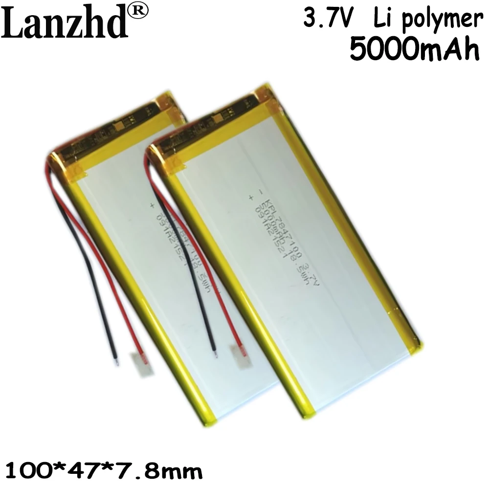 แบตเตอรี่ลิเธียมโพลิเมอร์ Li 3.7V 5000MAH สําหรับอุปกรณ์แบตเตอรี่ชาร์จธนาคาร 7847100   ถ่านชาร์จได้