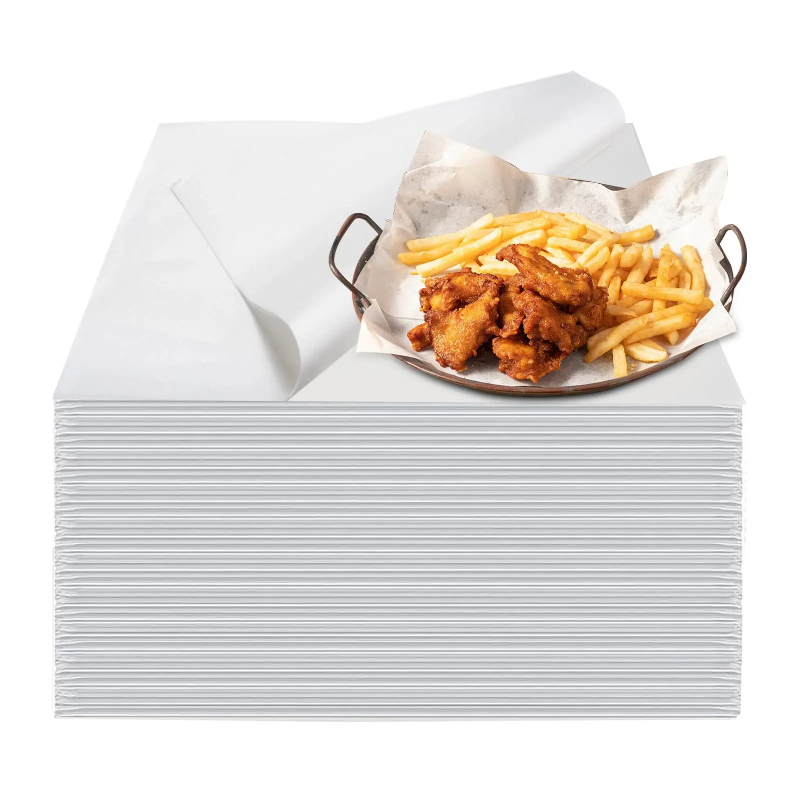 100 Count Pre-Cut Wax Paper Sheets, White 12x12\