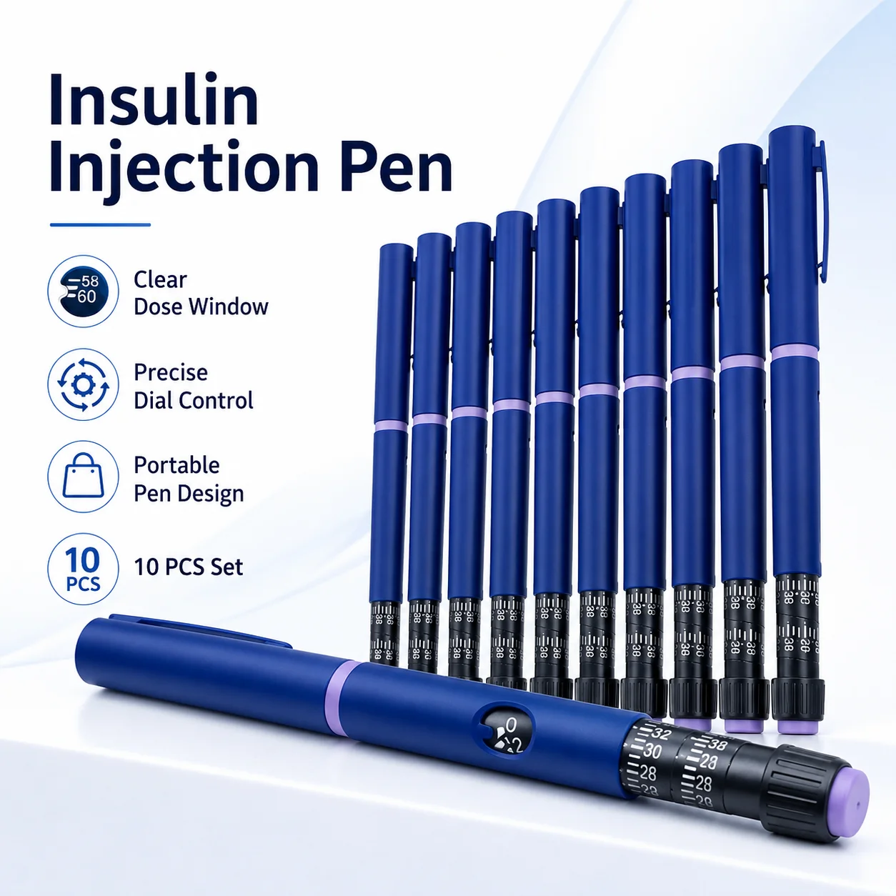 10PCS D3 Disposable Insulin Injection Pens 60IU Compatible with Universal 3ML Cartridges Portable Magic Beauty Injection Pen