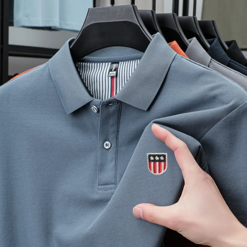 Sommer Neues Designer-Original-Marken-Poloshirt mit Stickerei, Bequemes Kurzarm-Shirt, Modisches, Atmungsaktives Herren-T-Shirt, Bestseller – Detail 12