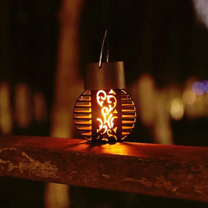 Outdoor Solar Lights Retro Lantern Lantern Lights Hanging Flame Lamp Landscape Lighting Floor Lights Garden Decor
