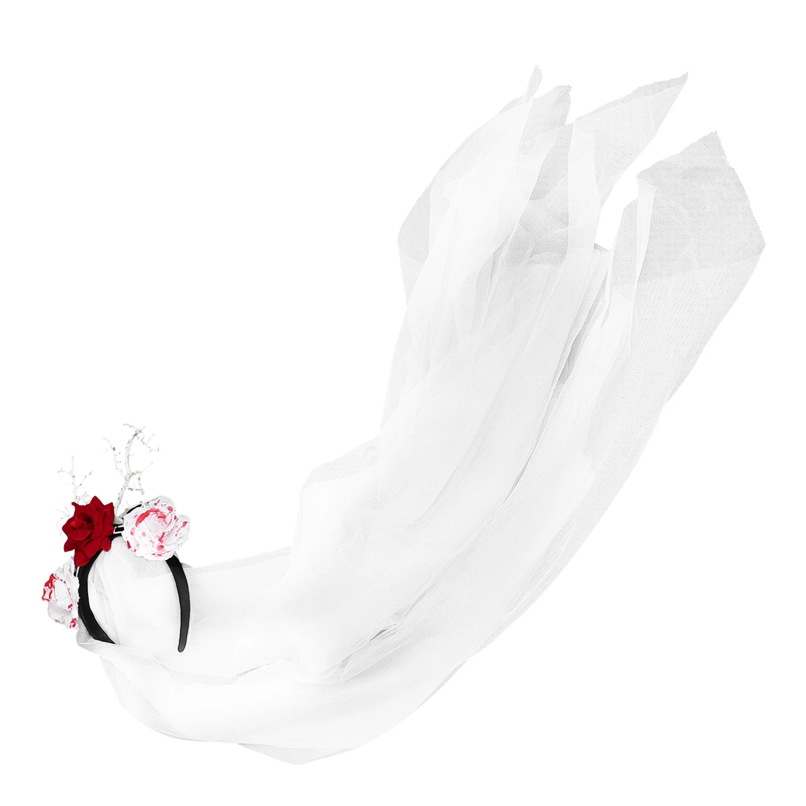

Halloween Bridal Veil Headb s Women Ghost Bride Costume Headpiece Floral Dead Accessories Halloween Flower Day Costumes Headwear