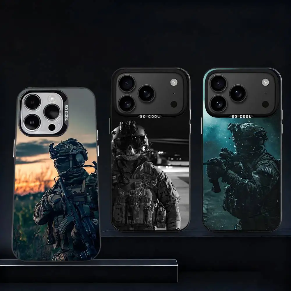 

Army special f-forces Phone Case For iPhone 17,16,15,14,13,12,11,Pro,XS,Max,Plus,Mini,SE4,E Black Matte Shockproof Cover