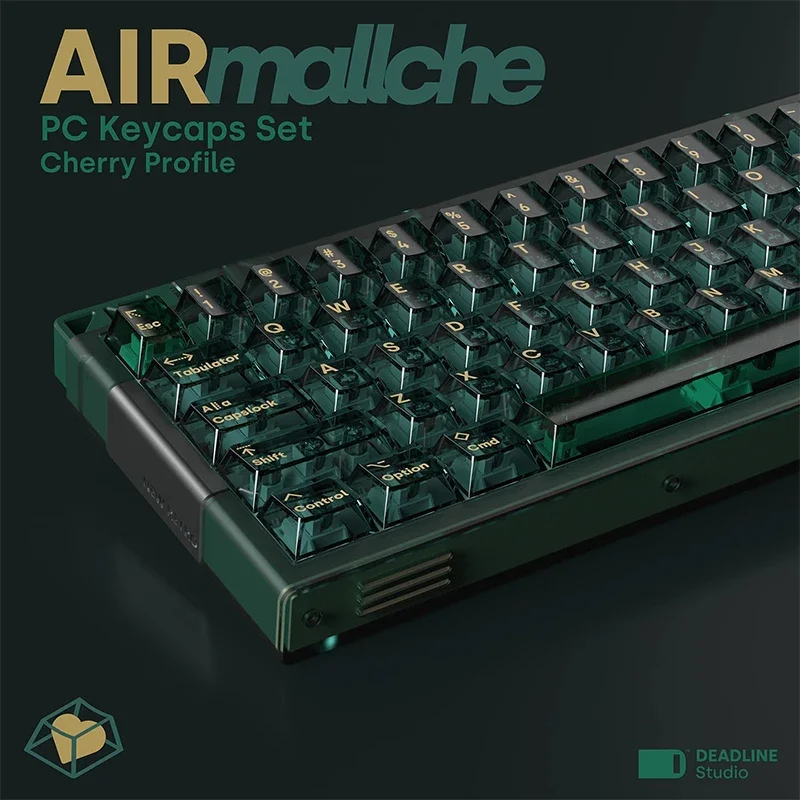 Deadline-PC Keycaps Set para teclado mecânico personalizado, Keycaps verde translúcido, perfil cereja, alta dureza