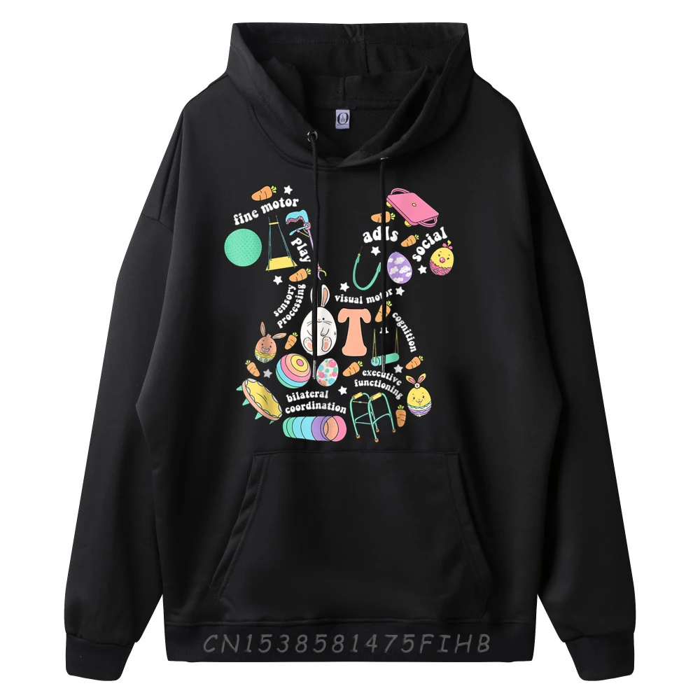Print Hoodies Cute Long Sleeve Male Sweatshrt Bunny Motor Slogan Valentine Day Coats Round Neck