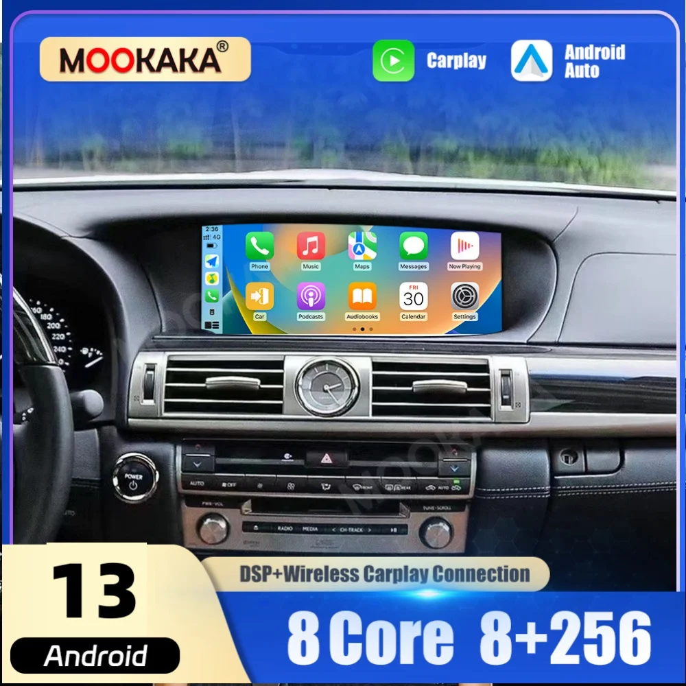 

RHD LHD Qualcomm Car Multimedia Video Player For Lexus LS 2013 2014 2015 2016 GPS Navigation CarPlay Android 13 Screen Head Unit
