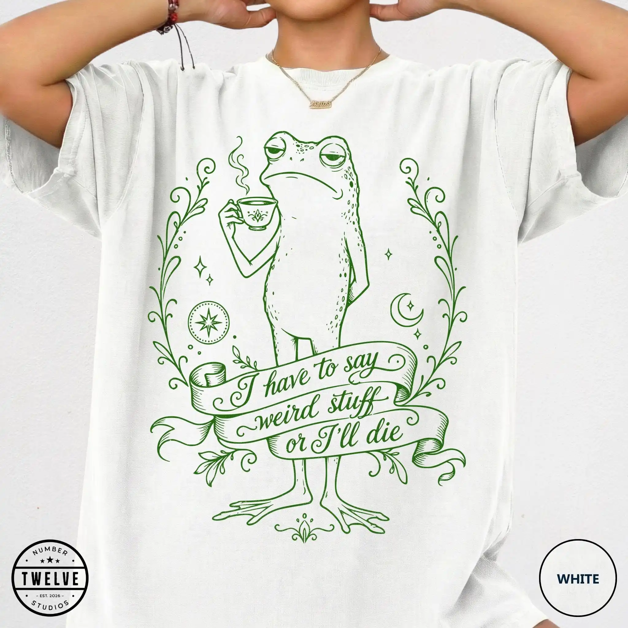 Weird Stuff Frog Shirt, Funny Sarcastic Tee, Vintage Frog Tshirt, Unhinged Friend Gift, Dark Academia T-Shirt, Gift