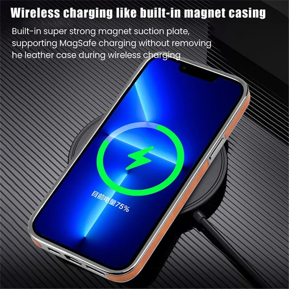 Magsafe Case For iPhone 12 13 14 15 16 Pro Max Wireless Charging Magnetic Shockproof Case Fold Bracket Holder Protective cover