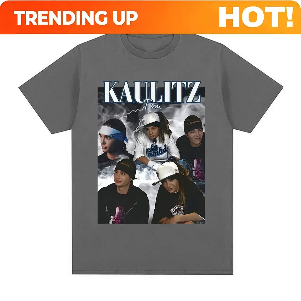 Customization Shirt Rock Band Tokio Hotel Tom Kaulitz Graphic T Shirt Men Clothes Hip Hop Punk Gothic T-shirt Cotton Oversized S