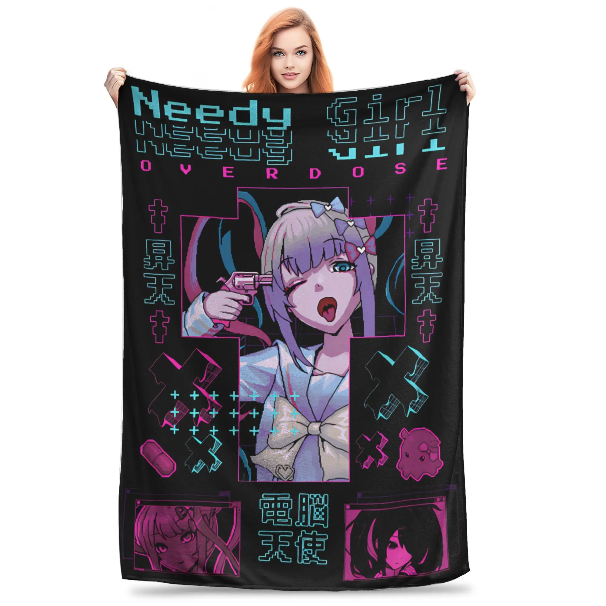Needy Streamer Overload Blankets Soft Fleece Cute Gift Throw Blankets Bedspreads