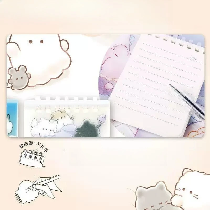Cartoon Mini Notebook Spiral Binding Loose-leaf Cute Cats Notebooks with Lines Pages for School Office Stationery Supplies view 2
