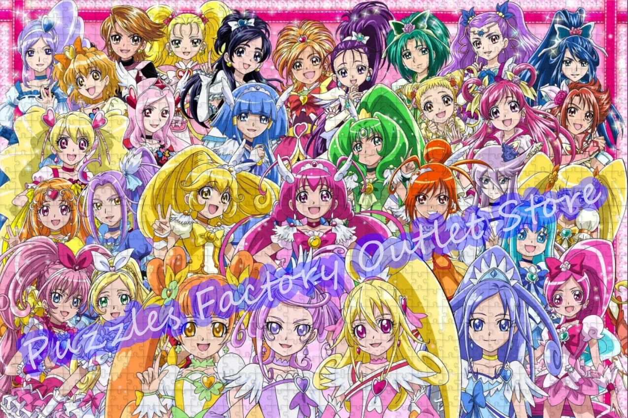 Janpanese Anime Cartoon Pretty Cure Jigsaw Puzzle Beauty Girls Figure 300/500/1000 Pieces Print Puzzle Toys Christmas Gifts