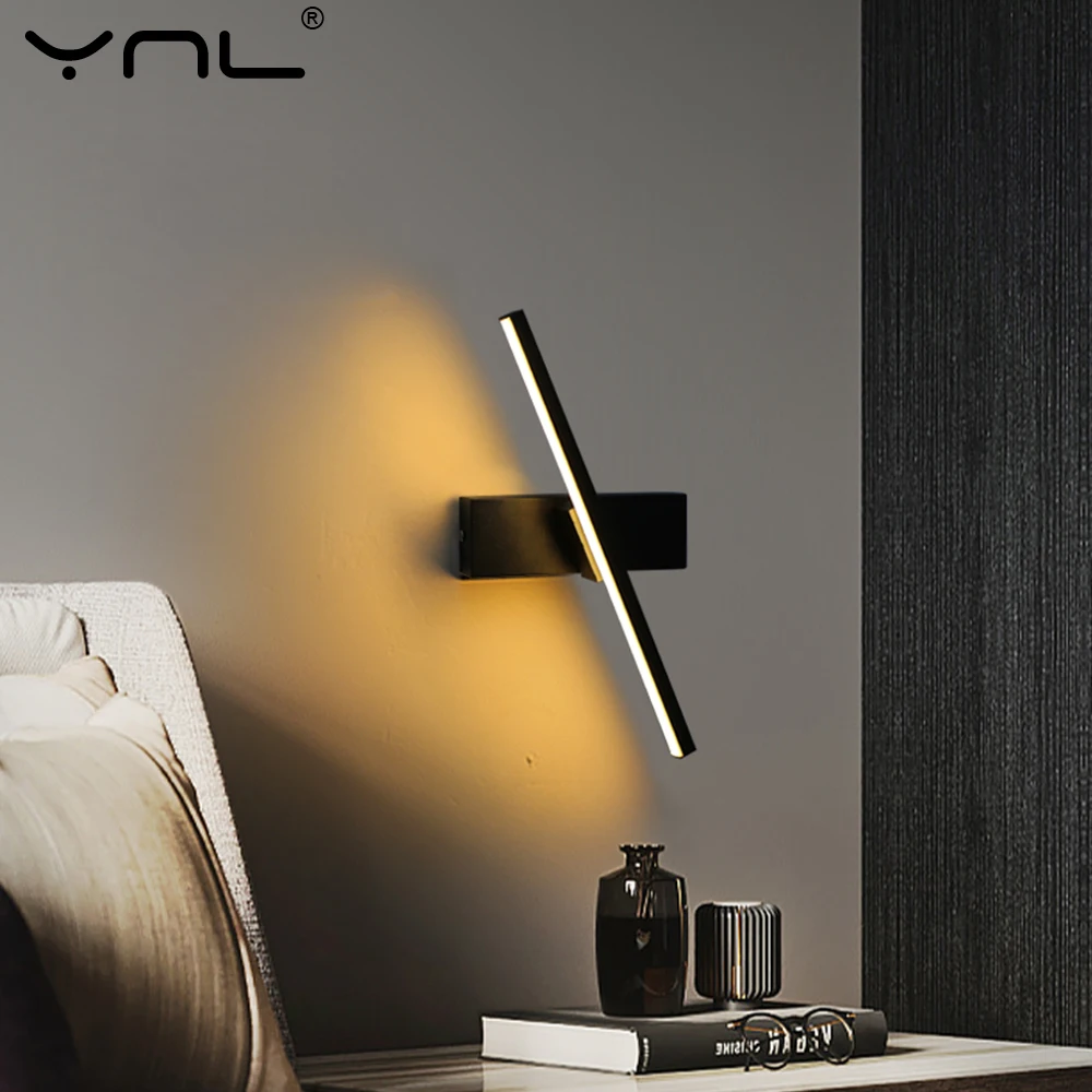 Modern Wall Light Simple LED Bedside Wall Sconce Lamp Adjustable Light Angle 330° Rotatable Night Bathroom Decoration For Room