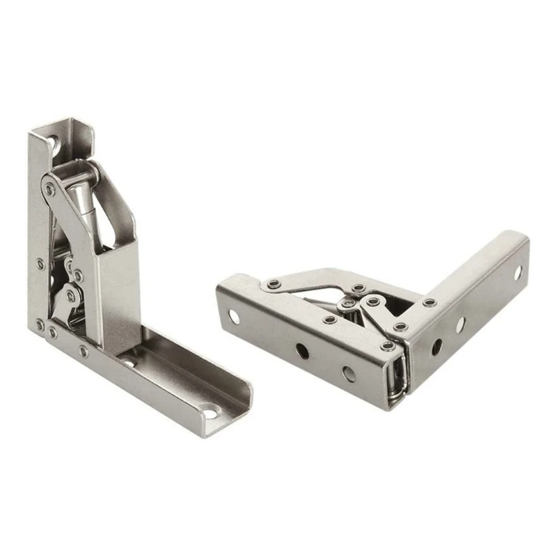 

2Pcs 90 Degree Folding Hinge Stainless Steel Door/Shelf Hinge Wall-Mounted Shelf Bracket Hinge Space Saving Dropship