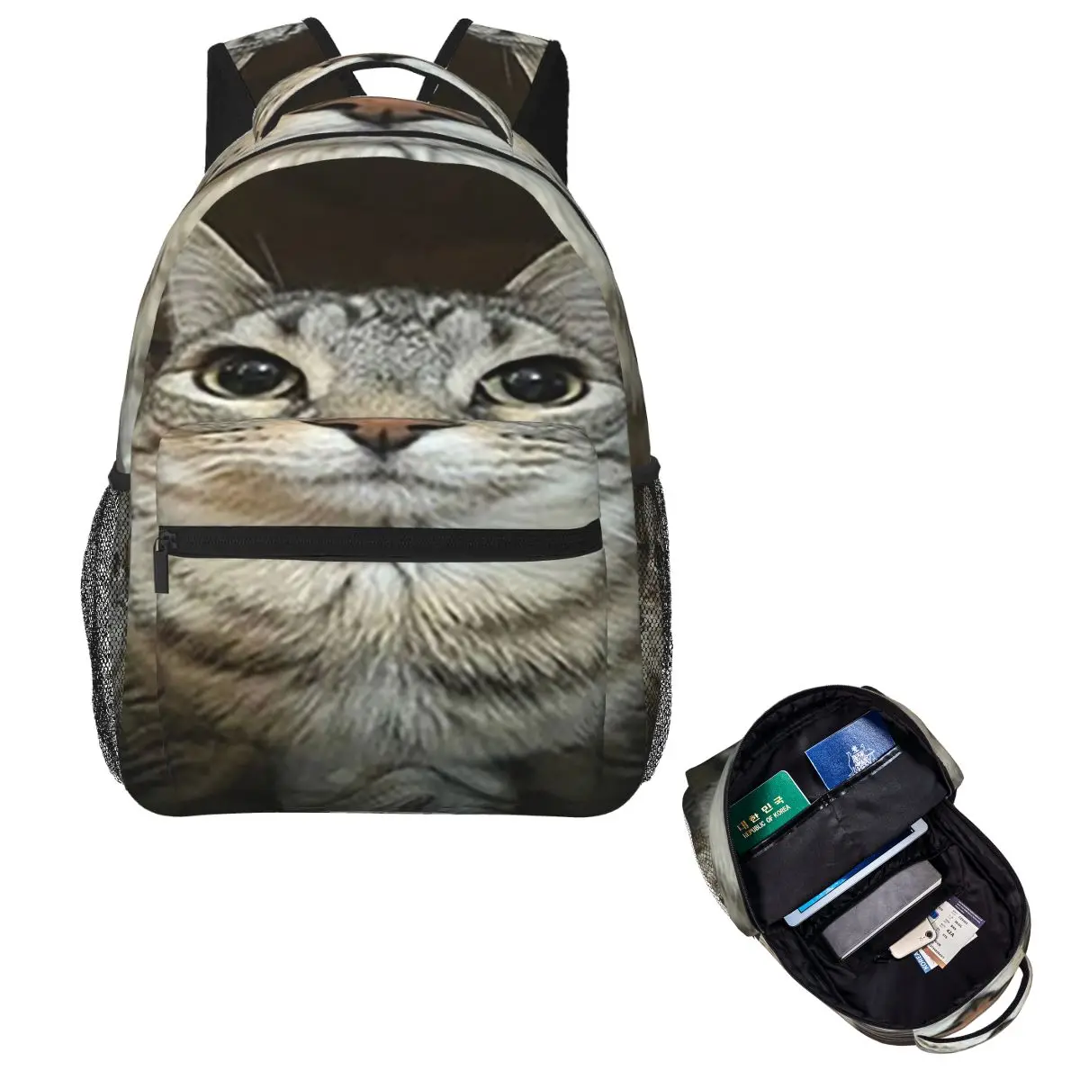 

Cat Looking Directly At You Backpack Hot Sale Daypack Large Capacity Children BookBag School Bag Shoulder Bags for Men Women