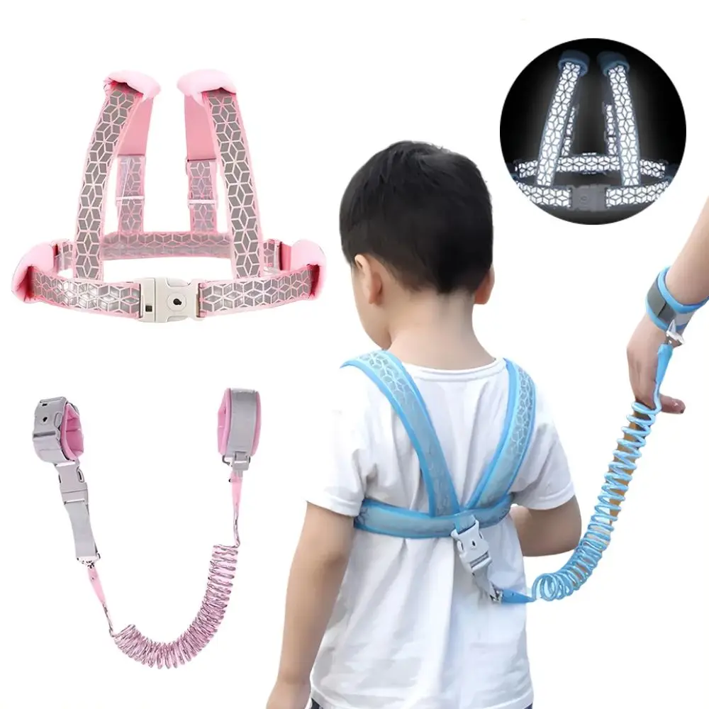 

Steel Wire Toddler Harness Leashes Breathable Soft Anti-lost Wrist Link Band Comfortable 2 in 1 Adjustable Baby Leash Strap