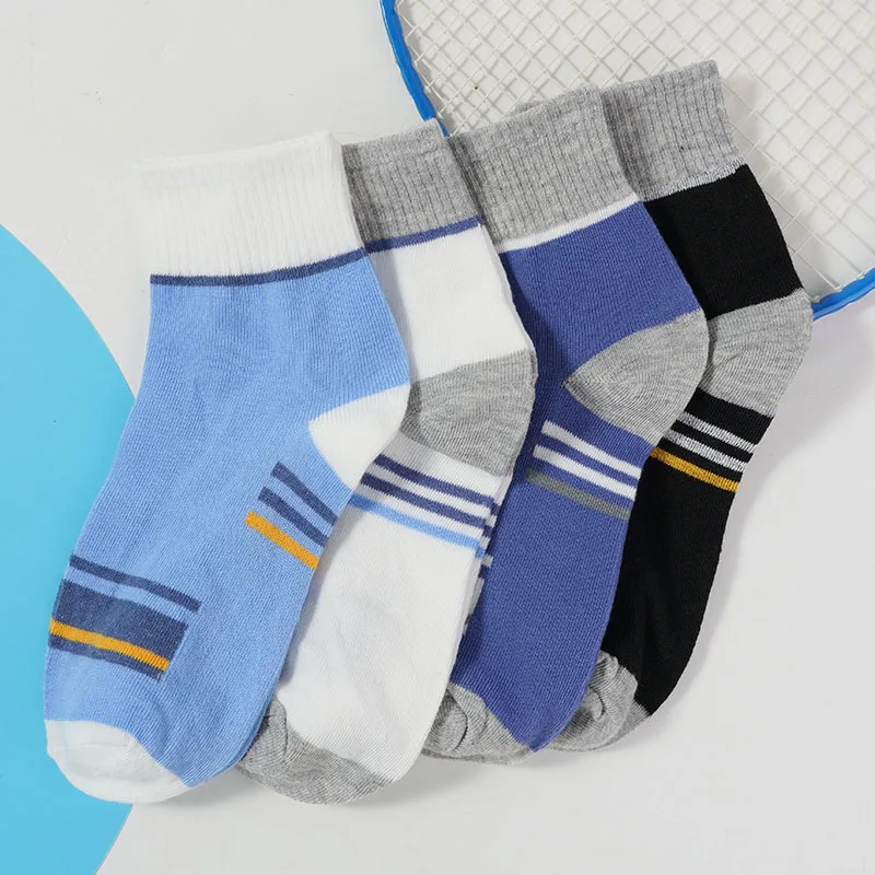 10 pieces (5 pairs) plus size men's and women's striped socks casual medium comfortable breathable sports shorts fun colored