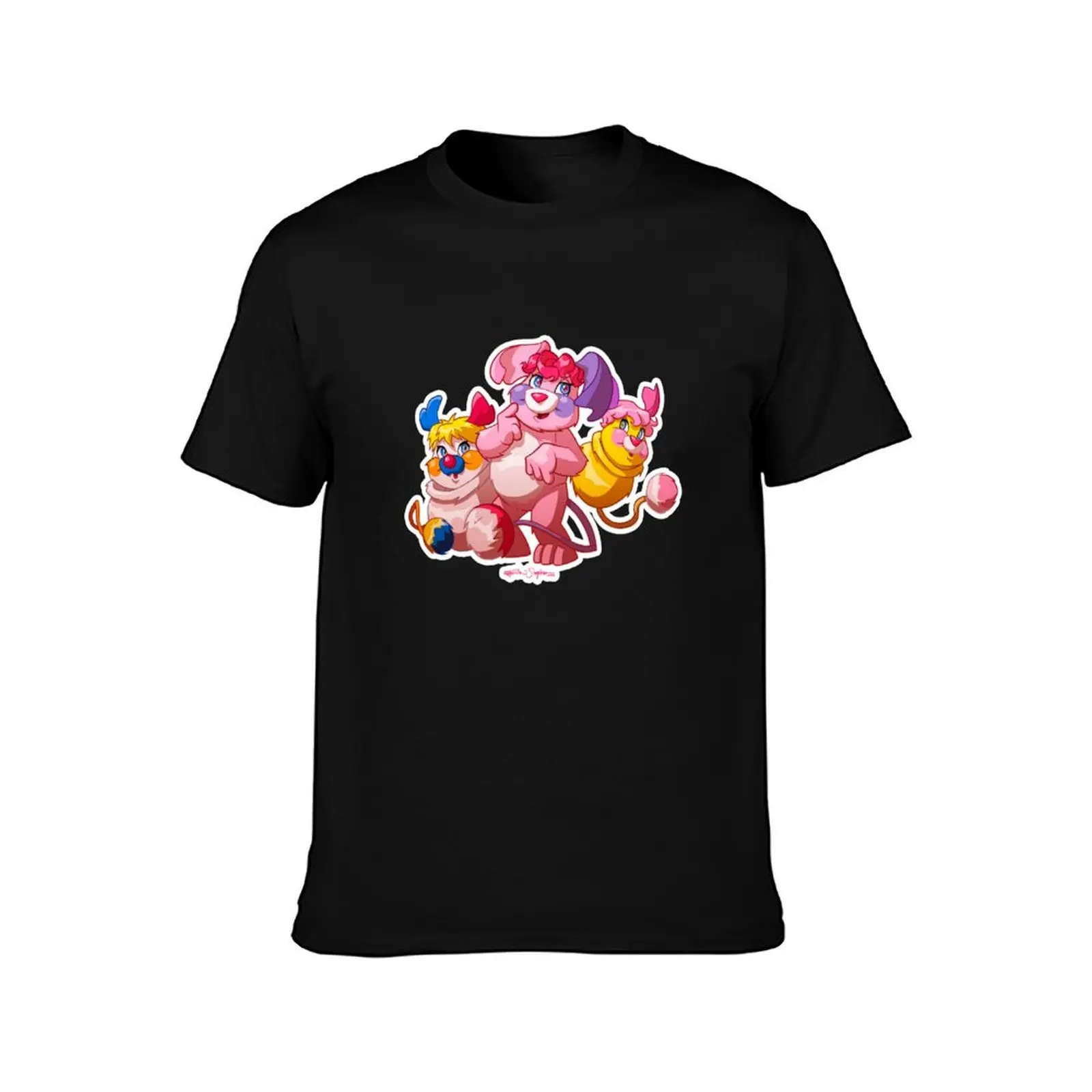 Pop-up creatures! T-Shirt Basic Crew Neck Short Sleeve Top T-Shirt