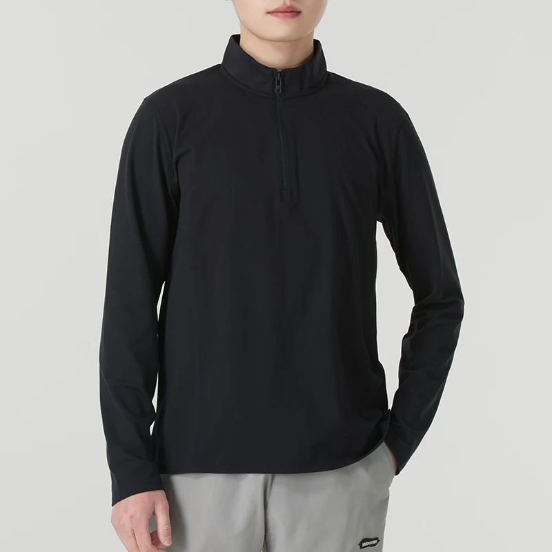 

Under Armour Long-Sleeved T-Shirt Men's Running Fitness Clothing Half-Open Placket Stand-Up Collar Breathable Training Sportswear 1387905-001