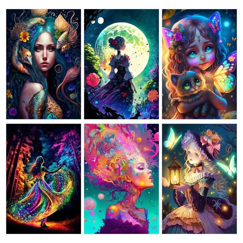 

GATYZTORY 5D Diamond Painting Abstract Women Diamond Mosaic Embroidery Portrait Hobby And Needlework Decoration For Home