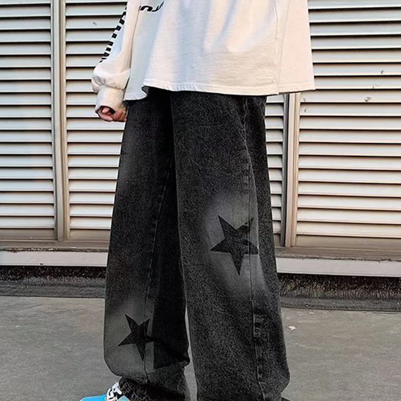

Jeans Men's 2023 Autumn New Black Straight Zipper Loose Casual Pants