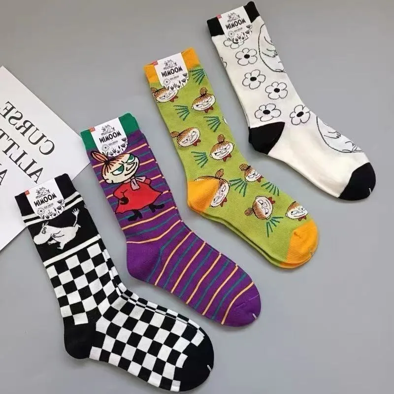 

New Moomintroll Little My Medium Socks Cartoon Anime Cute Fashion Four Seasons Combed Cotton Versatile Gift