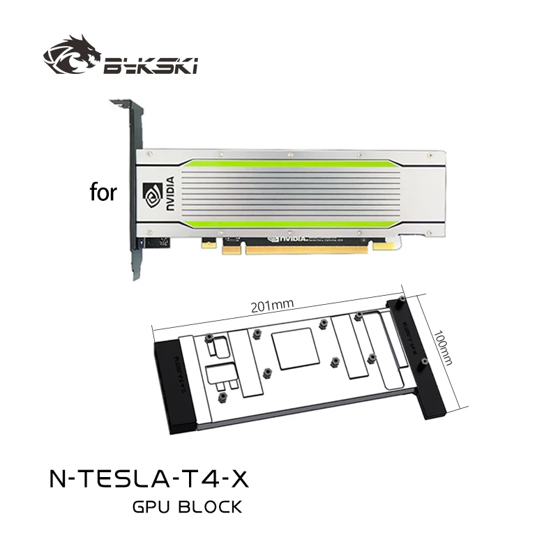 Bykski N-TESLA-T4-X GPU Block for NVIDIA TESLA T4 VideoCard Water Cooling/All Metal Copper Radiator/Three-layer Structure Design