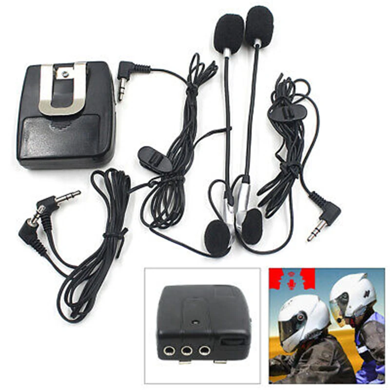 3.5mm Motorcycle 2-way Helmet  Intercom Headset Communication System Host Earphone Interphone