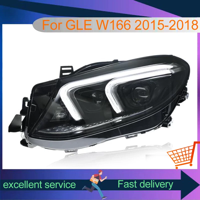 Auto Headlights For Benz W166 2015-2019 GLE Front Lamp LED Bulbs DRL Newest Upgrade Head Light Projector Lens Car Accessories view 4