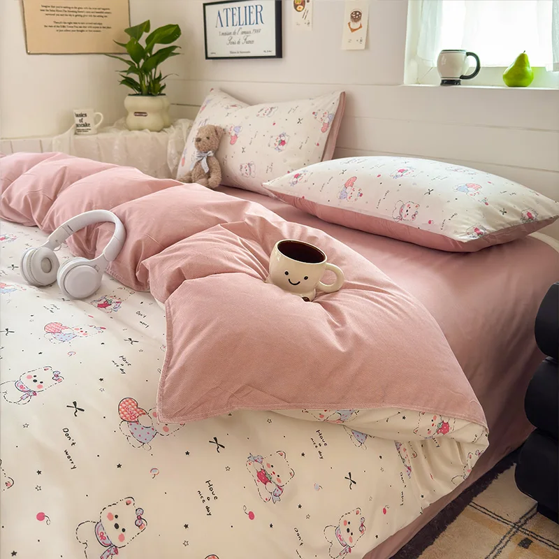 Wholsale Kawaii Animal Bedding Set for Kids | Cute Dog & Whale Print Duvet Cover with Pillowcases, Soft Gift for Child's Room