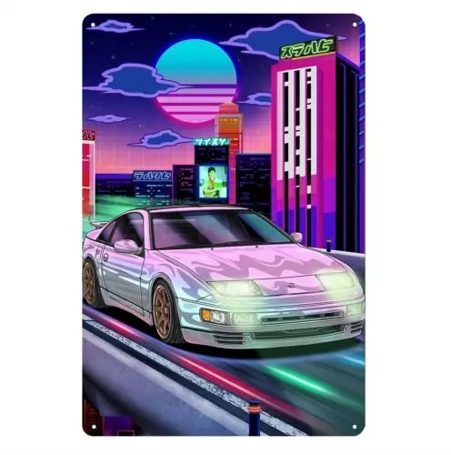 1p,Nissan 300Zx Car Metal Poster Tin Sign 20x30cm