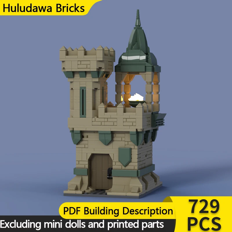 

Medieval Castle Model MOC Building Bricks Desert Beacon Tower Modular Technology Children Holiday Gifts Assemble Toys Suit