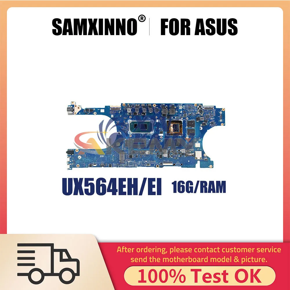 

Laptop Motherboard For Asus Zenbook Flip UX564EI UX564EH Q538EI Notebook Mainboard i5 i7 11th CPU 16G RAM GTX1650 GTX1650TI