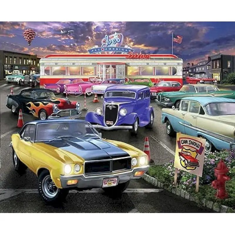 GATYZTORY 60x75cm Frame DIY Painting By Numbers Car Landscape Handpainted Oil Painting Numbers On Canvas Home Wall Decor