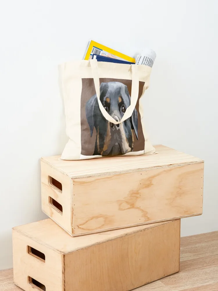 Rottweiler Peering Over A White Wall Vector Tote Bag hand bag ladies cloth bag woman great Cloth
