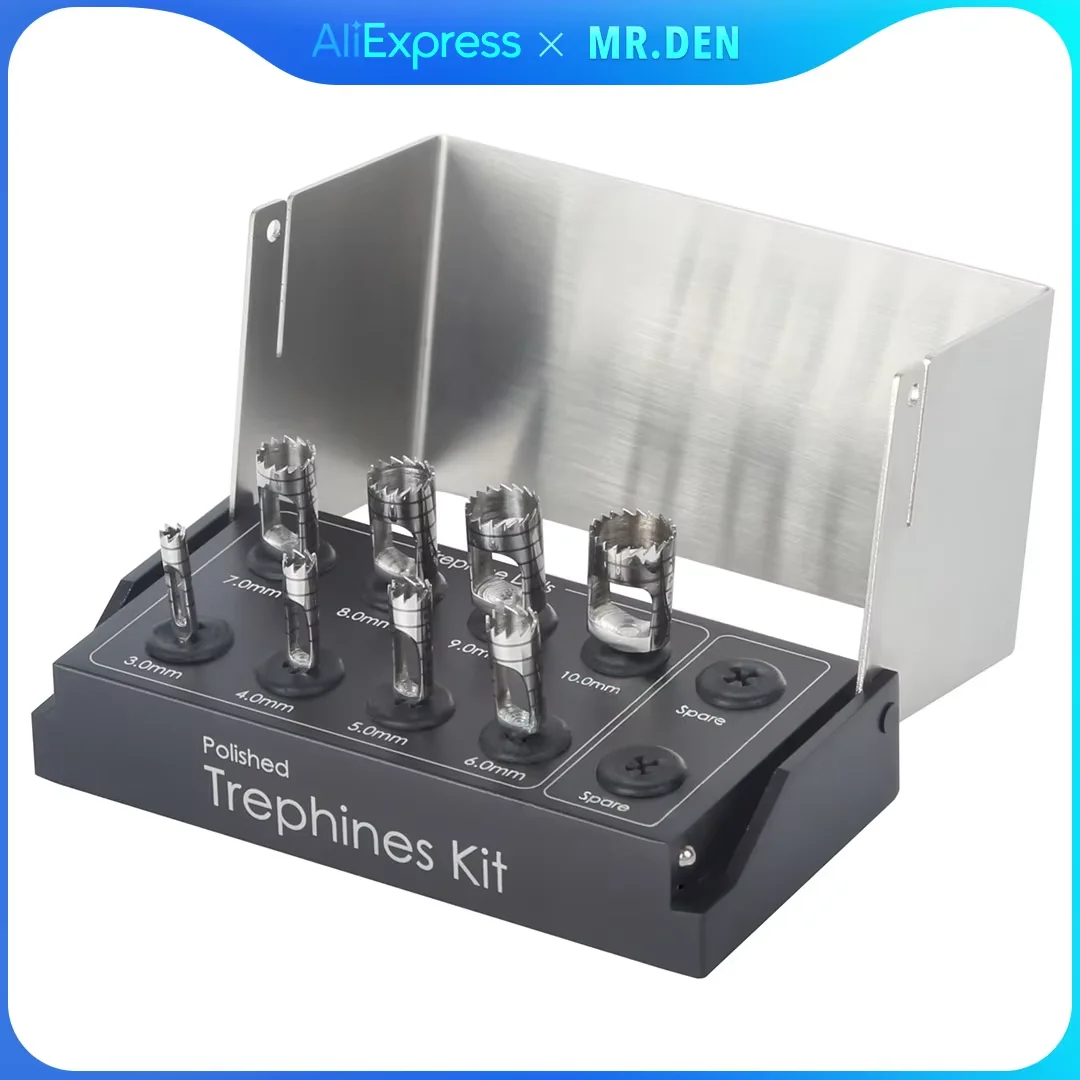 

Dental Implant Trephine Kit Bone Splitting Ring Bur Pioneer Drill Implant Drill Bone Splitting Ring Saw Positioning Drill