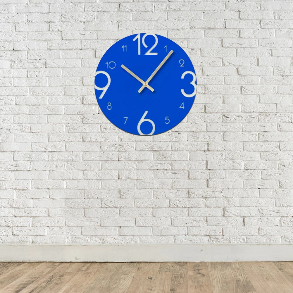 

Creative Acrylic Clock Silent Round Decorative Silent Clock Arabic Numerals Powered No Ticking Blue Ldgz-002