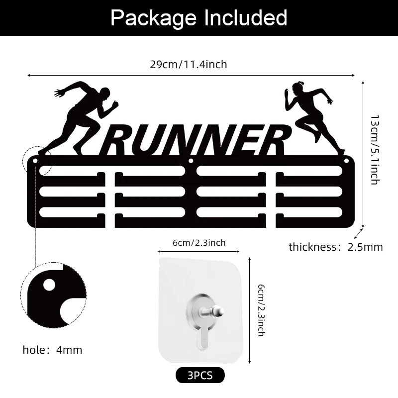 Acrylic Running Medal Hanging Rack Non Perforated Home Decoration Creative Sports Commemorative Plaque Storage Organizer