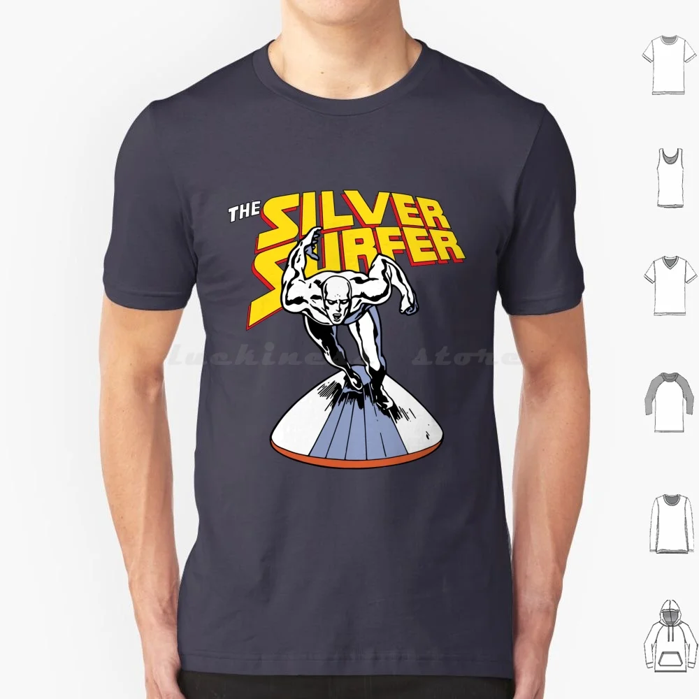 Camiseta clásica de algodón para hombres y mujeres, camisa con estampado de bricolaje, surfista, Conqueror de plata de los mundos, héroe, villano, cómics clásicos de la vieja escuela, V3