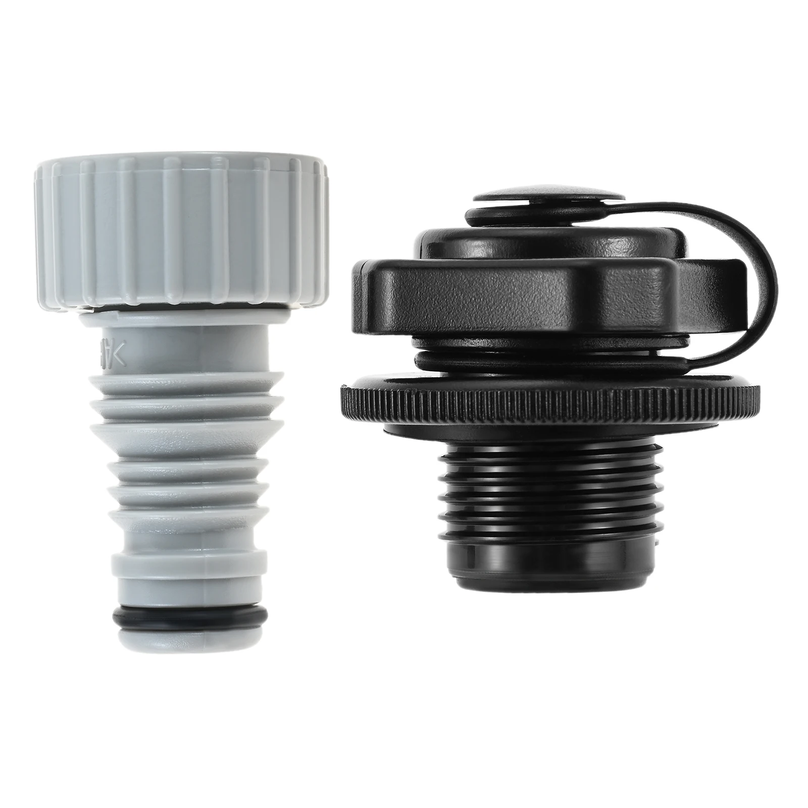 1 Juego de Adaptador de Manguera P05347 F4C009B con Tapón Negro y Válvula Espiral Compatible con Bañeras Inflables Lay-Z-Spa 2020-2021 - Seguridad