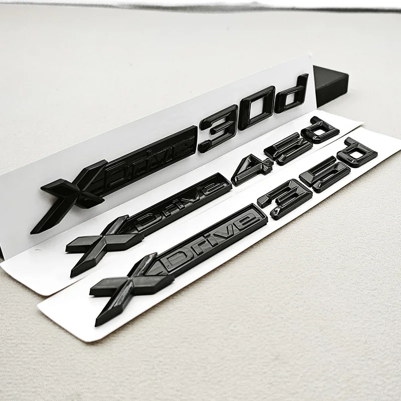 Car 3D ABS Black Logo XDrive 30d 35d 40d 45d 50d 55d Emblem  Trunk Fender Side Badge StickerFor BMW X3 X5 X6 X7 F25 F15 G01 G05 view 2
