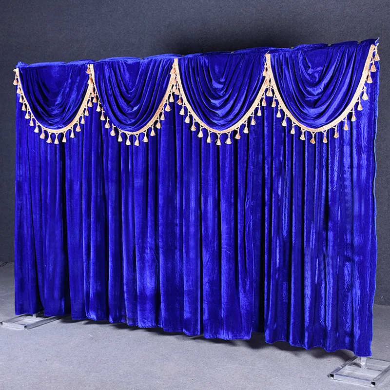 

Flannel velvet none transparent wedding backdrop curtain drapes wedding supplies background for party event birthday stage decor