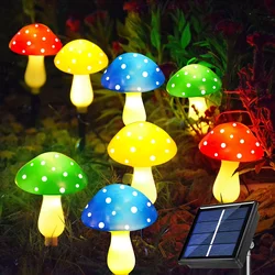 Solar Mushroom Lights Outdoor Garden Decoration Waterproof 8 Modes Christmas Night Lights For Garden Pathway Lawn Landscap Decor