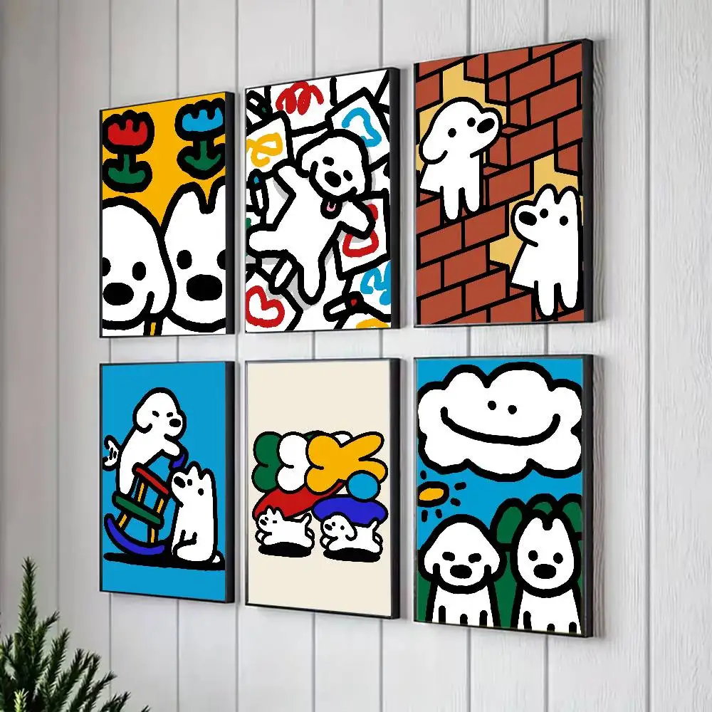 Póster M-Matsui Dog Kawaii para decoración moderna en oficinas en el hogar, dormitorios, salas de estar, cocinas y baños.