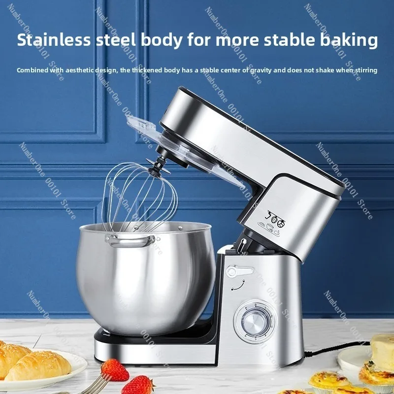 12L Large Capacity Chef Machine for Home Use, Multi-function Dough Mixer with Kneading and Cream Whisking Capability