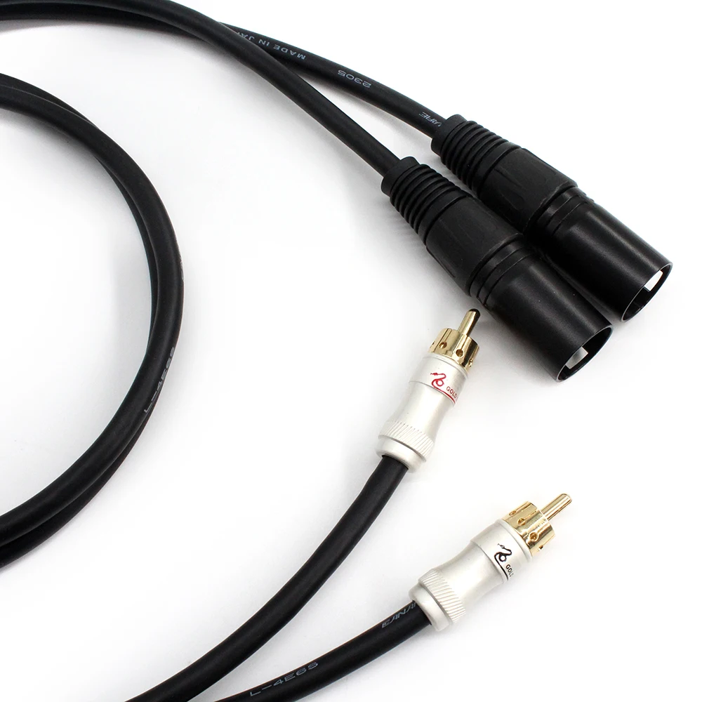 プロオーディオ RCA - XLR アダプターコード - 厚壁 RCA & Canare L-4E6S シールド付き、金メッキ ​ ​