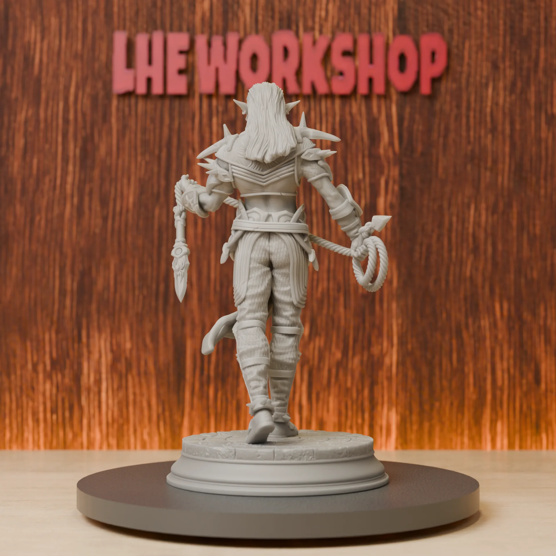 Female Drow Warriors with Whip Miniatures | 28mm-75mm | Resin 3D Printed DND Pathfinder Mini | Unpainted Grey