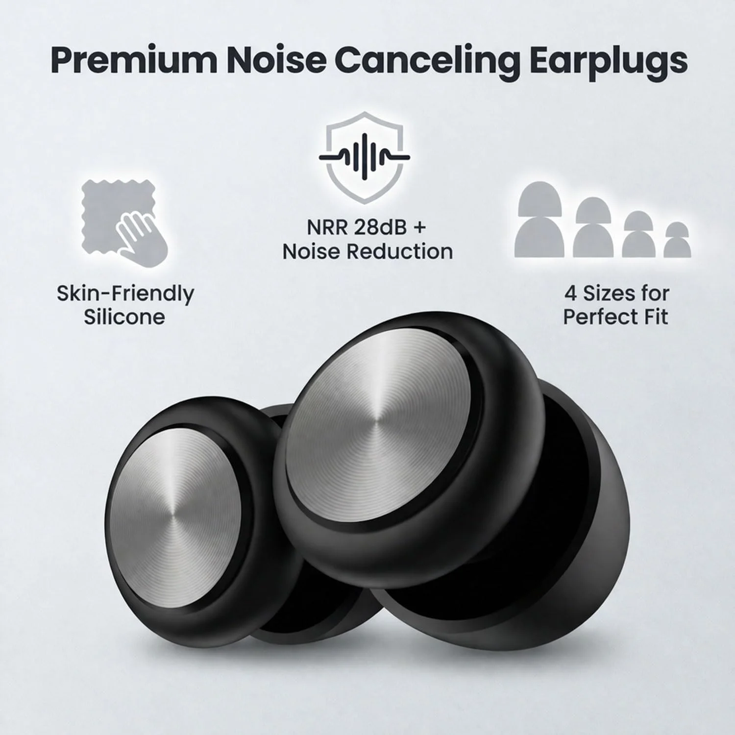 Bouchons d'oreilles réutilisables en silicone Olyga, réduction du bruit NRR28dB, pour dormir, concerts, concentration, voyages, sensibilité au bruit