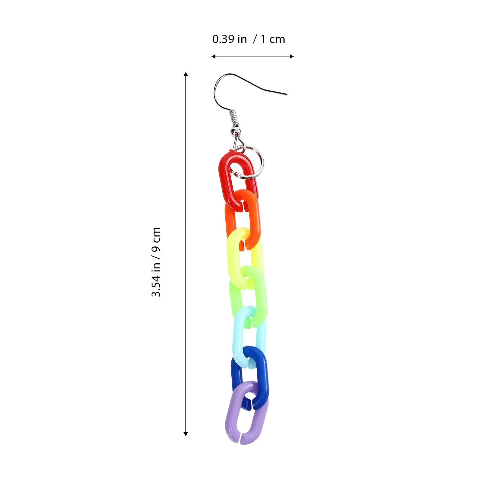 1Pair Vivid Rainbow Dangle Chain Earrings Women Elegant Pendant Drop Jewelry Light Comfortable Fashion Accessory Gift